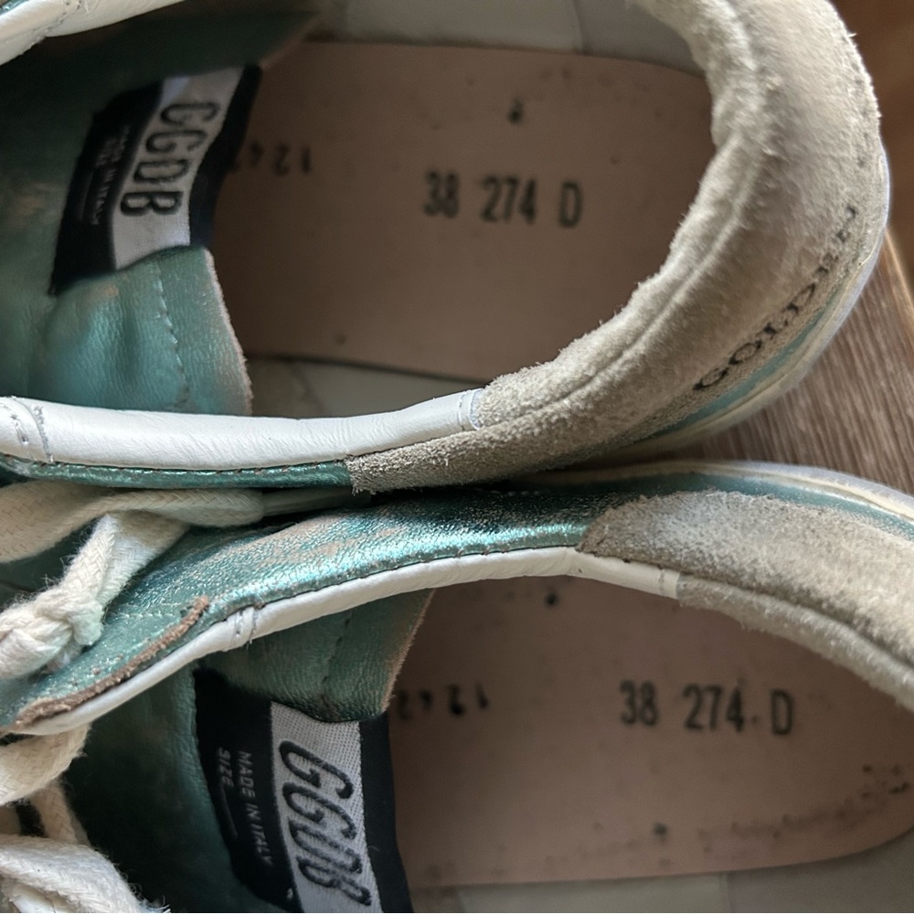 Golden Goose Shoes Sneakers Superstar metallic vintage mint teal like new - Picture 12 of 13